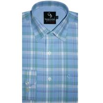 Checks Light Blue Shirt : Business