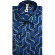 Print Dark Blue Shirt : Slim