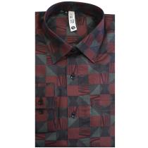 Print Maroon Shirt : Slim