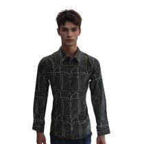 Print Black Shirt : Slim