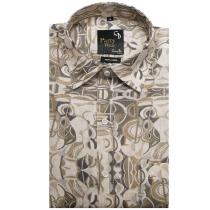 Print Brown Shirt : Party