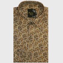 Print Brown Shirt : Party