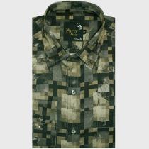 Print Brown Shirt : Party