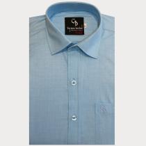 Self Design Aqua Blue T-shirt : Business