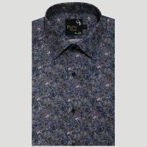Print Blue Shirt : Party