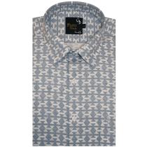 Print Blue Shirt : Party