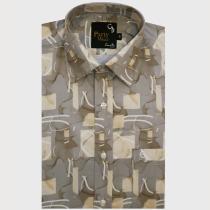 Print Brown Shirt : Party