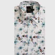 Print Cream Shirt : Party