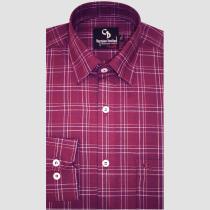 Checks Maroon Shirt : Business