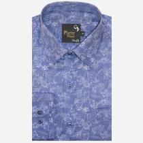 Print Blue Shirt : Party