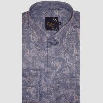 Print Gray Shirt : Party