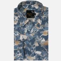 Print Blue Shirt : Party