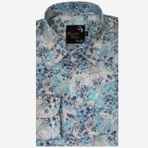 Print Blue Shirt : Party