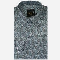 Print Blue Shirt : Party