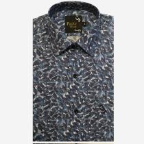 Print Blue Shirt : Party