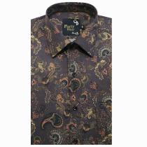 Print Brown Shirt : Party