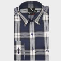 Checks Navy Blue Shirt : Business