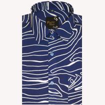 Print Blue Shirt : Party