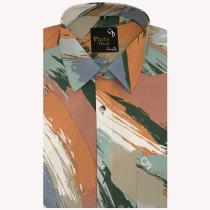 Print Brown Shirt : Party