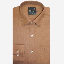 Self Design Brown Shirt : Business
