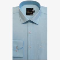 Self Design Aqua Blue Shirt : Business