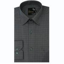 Checks Dark Gray Shirt : Business