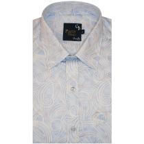 Print Blue Shirt : Party