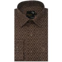 Print Brown Shirt : Party