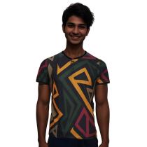 Print Black T-shirt : Itutu (Slim Fit)