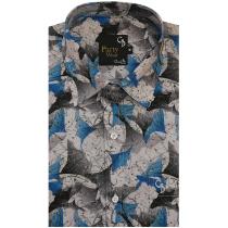 Print Blue Shirt : Party