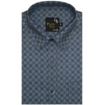 Print Blue Shirt : Party