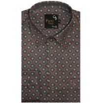 Print Brown Shirt : Party
