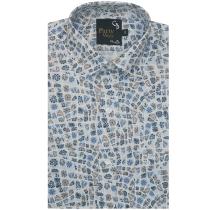Print Brown Shirt : Party