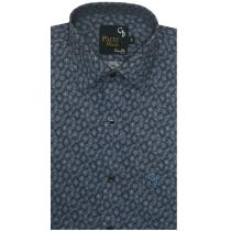 Print Blue Shirt : Party