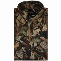 Print Brown Shirt : Party