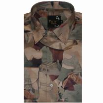 Print Brown Shirt : Party