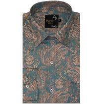 Print Blue Shirt : Party