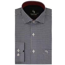 Checks Dark Blue Shirt : Business