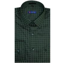 Print Dark Green Shirt : Slim