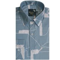 Print Gray Shirt : Party