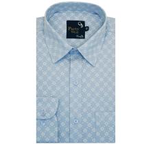 Print Blue Shirt : Party
