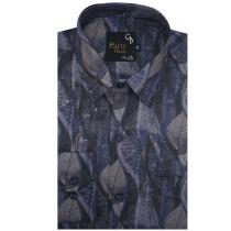 Print Blue Shirt : Party