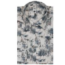 Print Cream Shirt : Slim