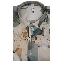 Print Green Shirt : Slim