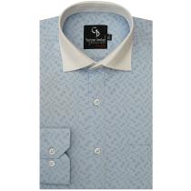 Self Design Blue Shirt : Business