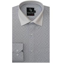 Self Design Light Gray Shirt : Business