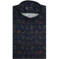 Print Navy Blue Shirt : Party