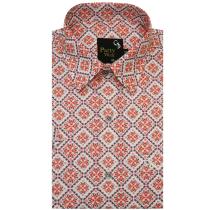 Print Brown Shirt : Party
