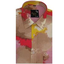 Print Brown Shirt : Party