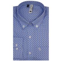 Checks Navy Blue Shirt : Slim
